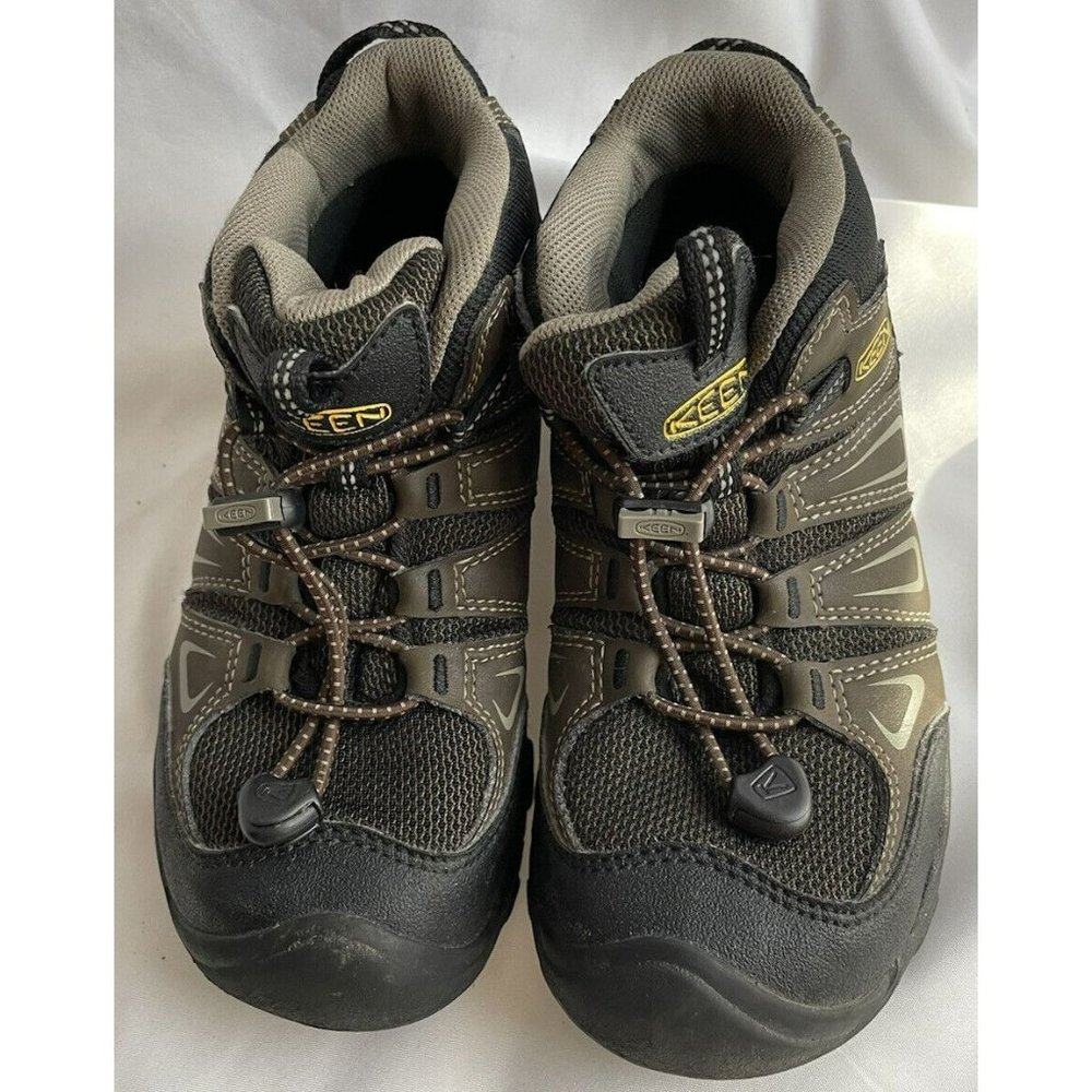 Keen Boys Shoes Size 1 Lace Up Hiking Shoes Khaki Green Tan